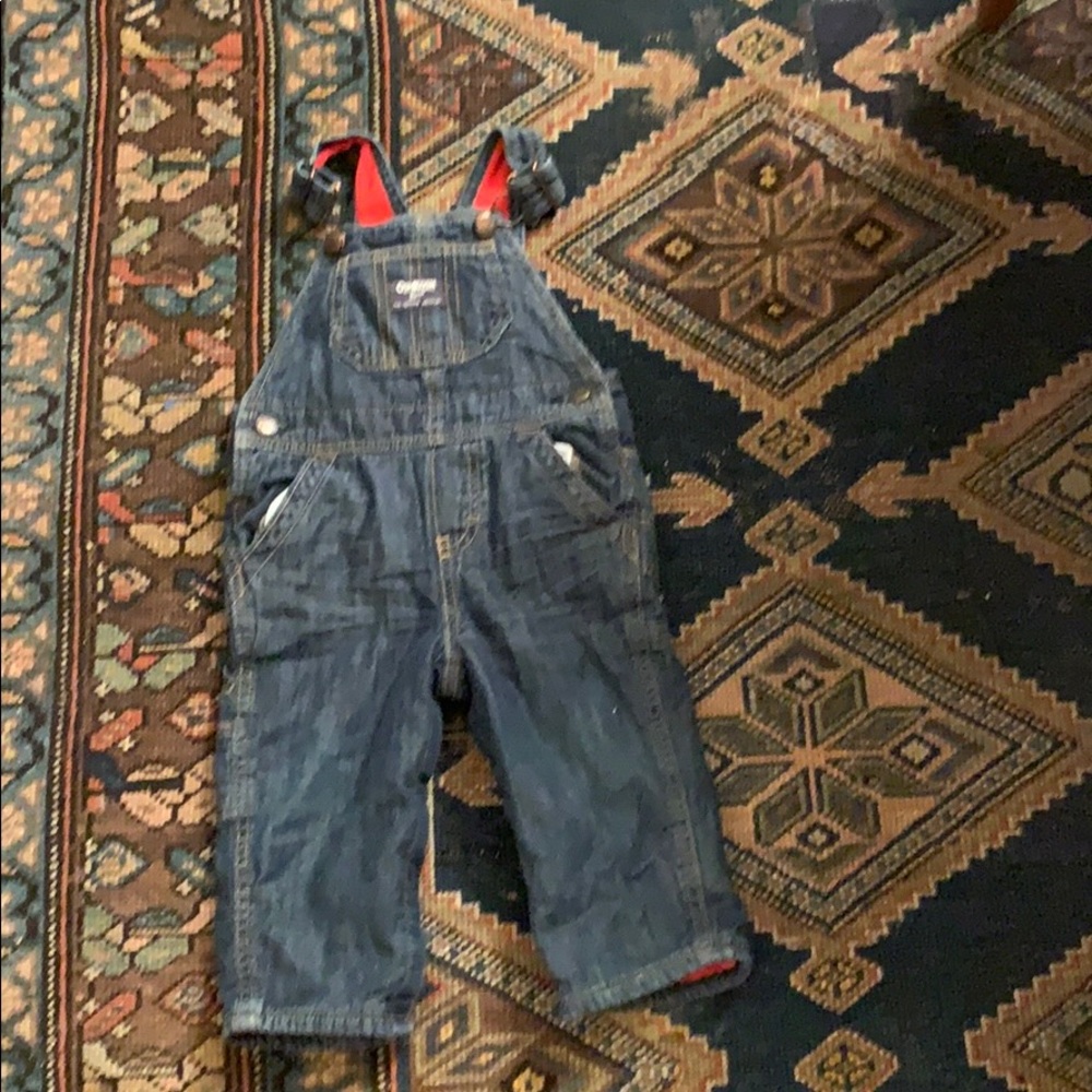 Denim Fleece Lined OshKosh Overalls 12M